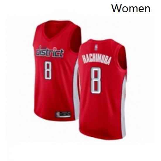 Womens Washington Wizards 8 Rui Hachimura Red Swingman Jersey Earned Edition